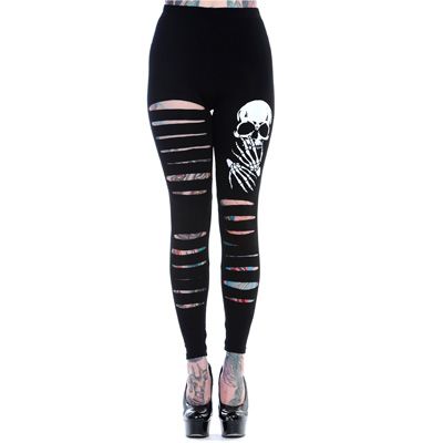 Banned - The slashed skull Legging - Halloween - Zwart Product image